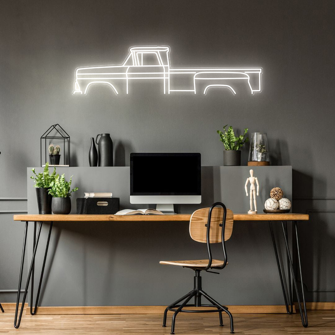 1960 Pickup Neon Silhouette