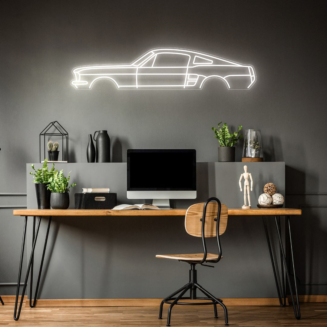 Mustang Fastback 1967 Neon Silhouette