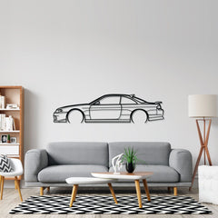 240sx s14.5 Detailed Silhouette Metal Wall Art
