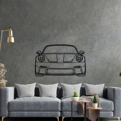911 GT3 Touring model 992 Front Silhouette Metal Wall Art