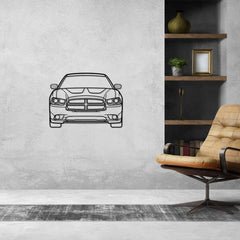 Charger Front Silhouette Metal Wall Art