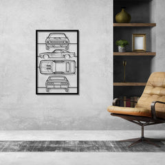Camaro SS 1969 Frame Silhouette Metal Wall Art