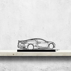 Corvette C8 Back Angle Silhouette Metal Art Stand
