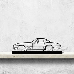 Corvette 327 1967 Silhouette Metal Art Stand