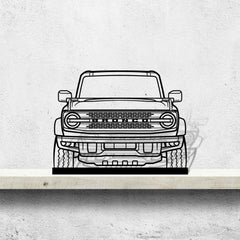 Bronco 2021 Front Silhouette Metal Art Stand