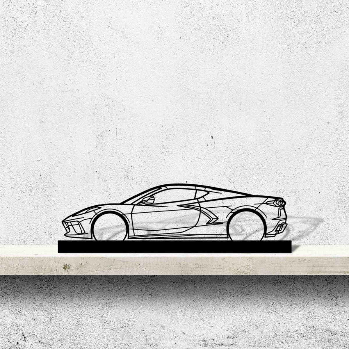 Corvette C8 Silhouette Metal Art Stand