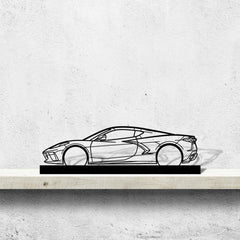 Corvette C8 Silhouette Metal Art Stand