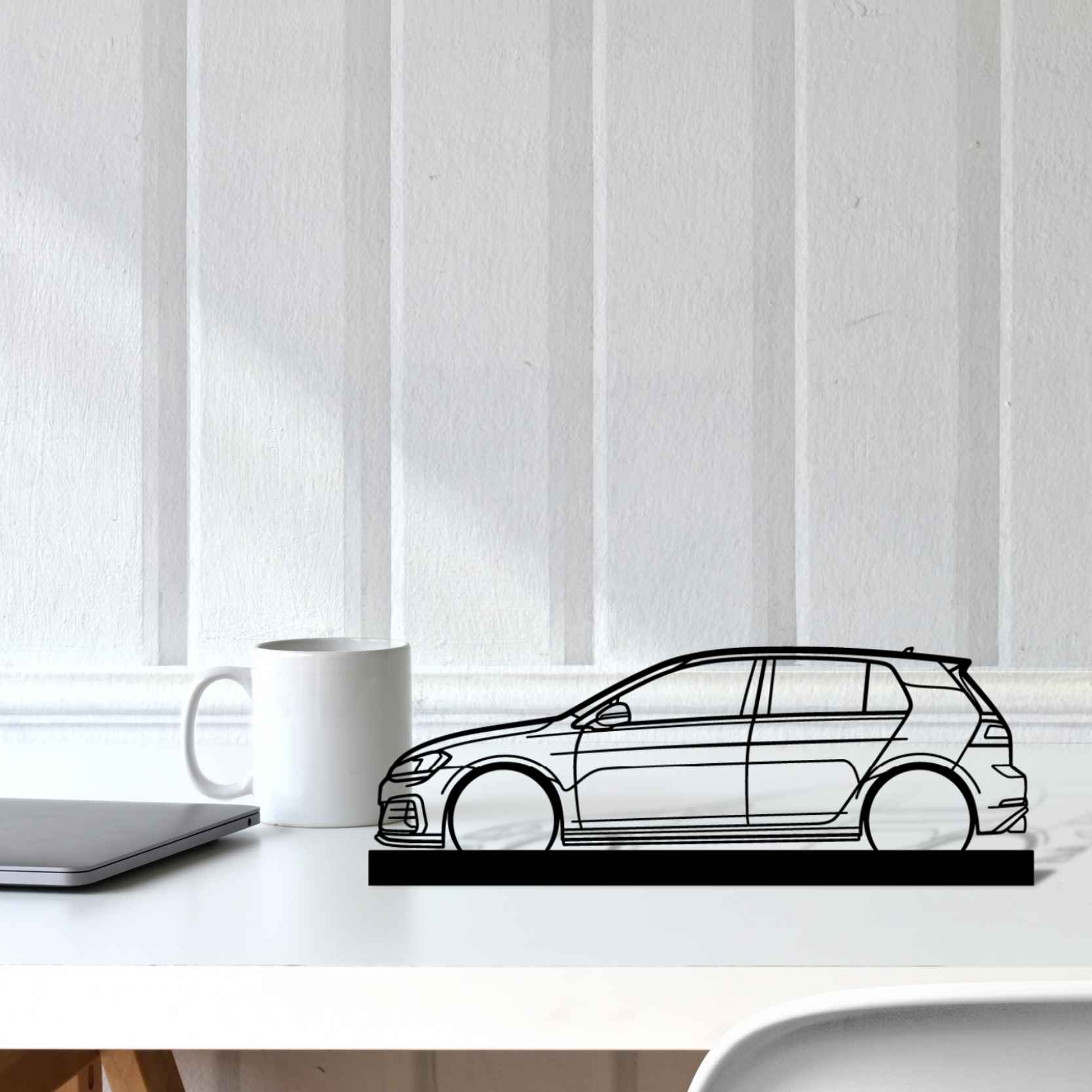 Golf 7 GTI Silhouette Metal Art Stand