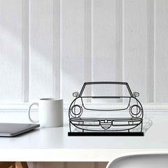 Alfa Spider Front Silhouette Metal Art Stand