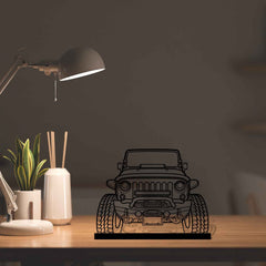Wrangler Offroad Front Silhouette Metal Art Stand