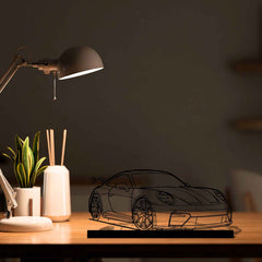 911 GT3 Model 992.2 Front Angle Silhouette Metal Art Stand